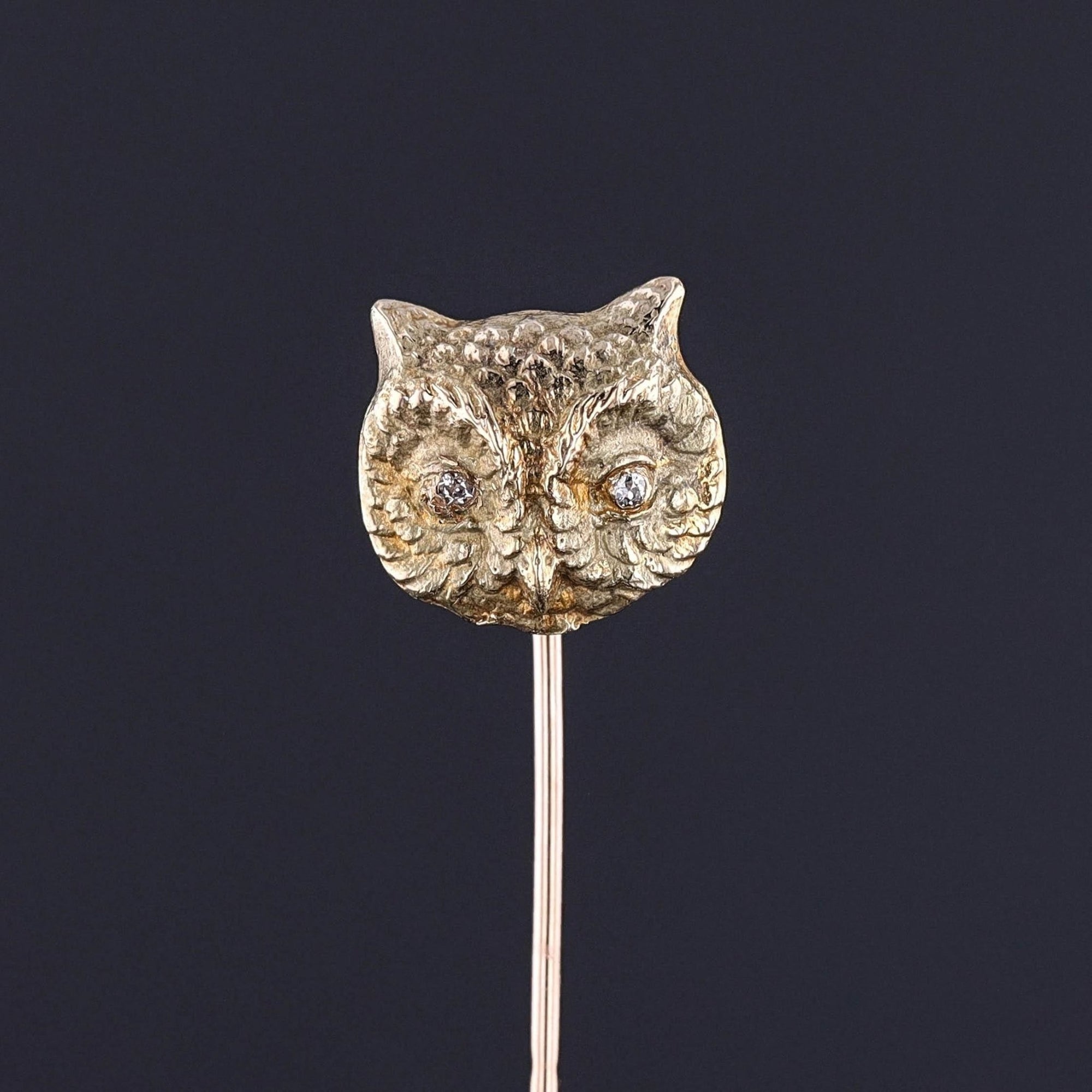 Antique Owl Stickpin of 14k Gold - Trademark Antiques