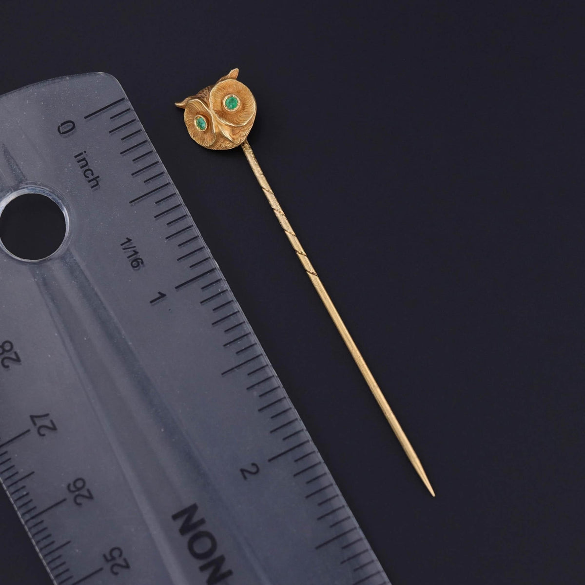 Antique Owl Stickpin of 18k Gold - Trademark Antiques