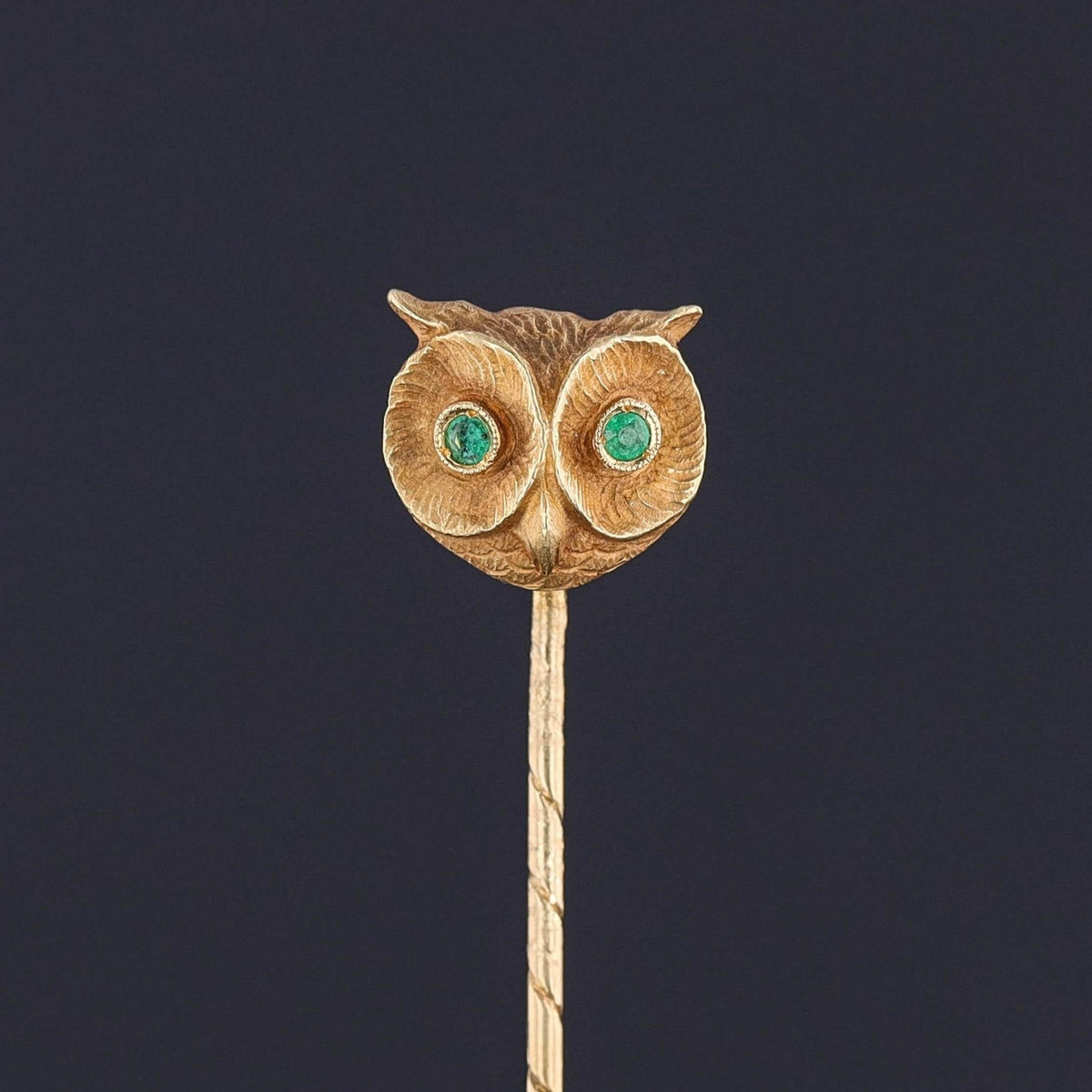 Antique Owl Stickpin of 18k Gold - Trademark Antiques