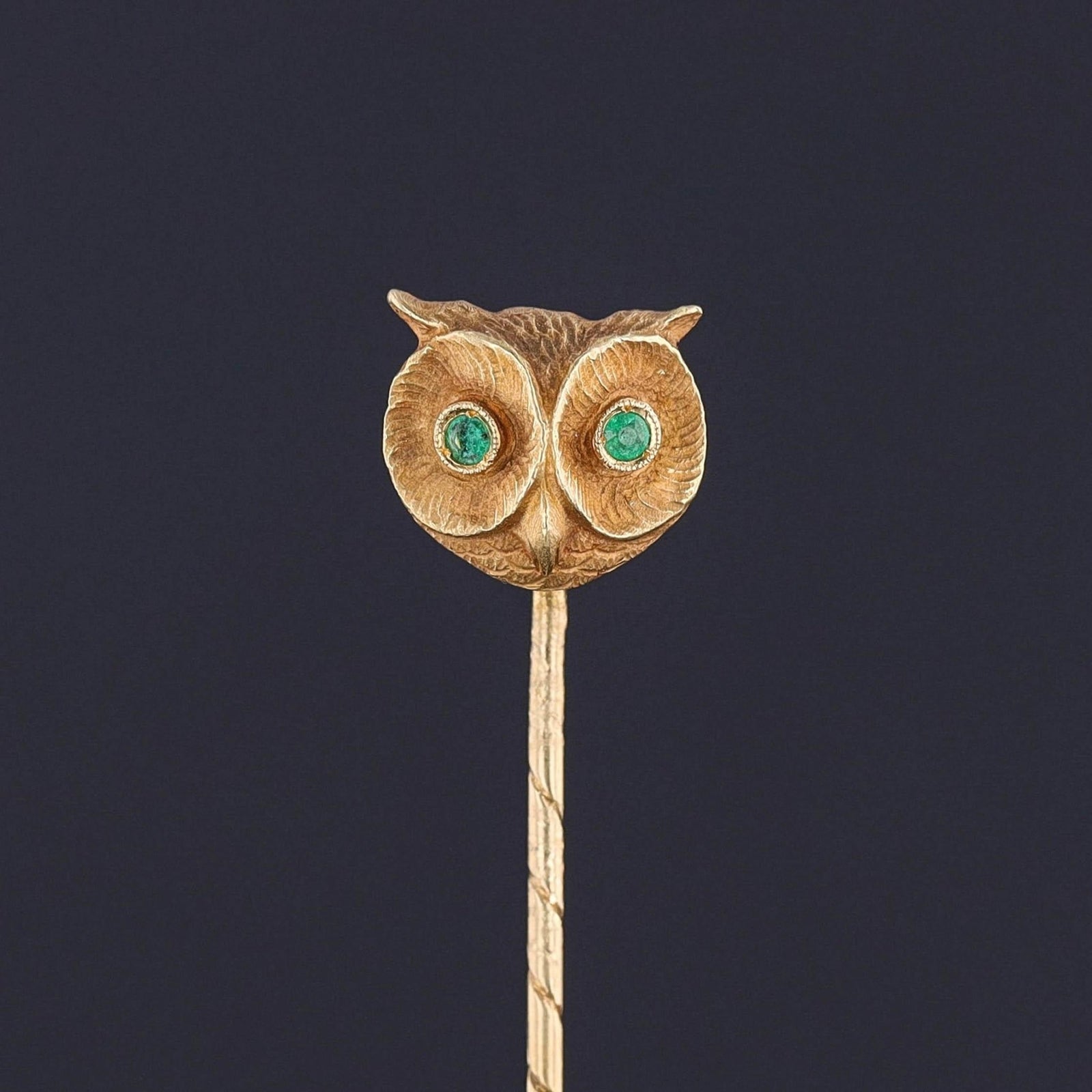 Antique Owl Stickpin of 18k Gold - Trademark Antiques