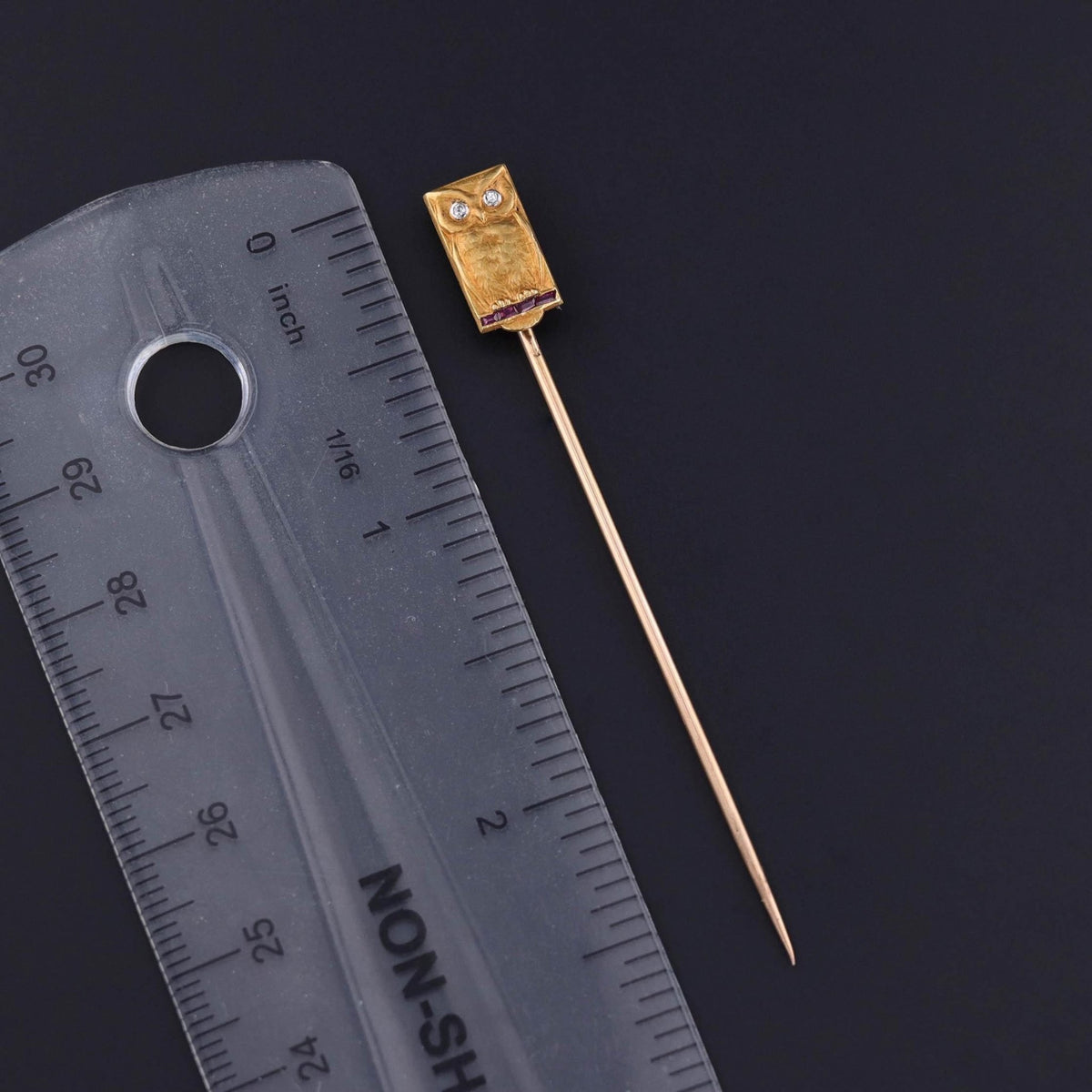 Antique Owl Stickpin of 18k Gold - Trademark Antiques