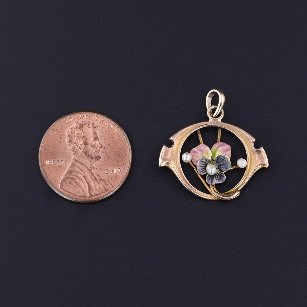 Antique Pansy Conversion Pendant of 10k Gold - Trademark Antiques