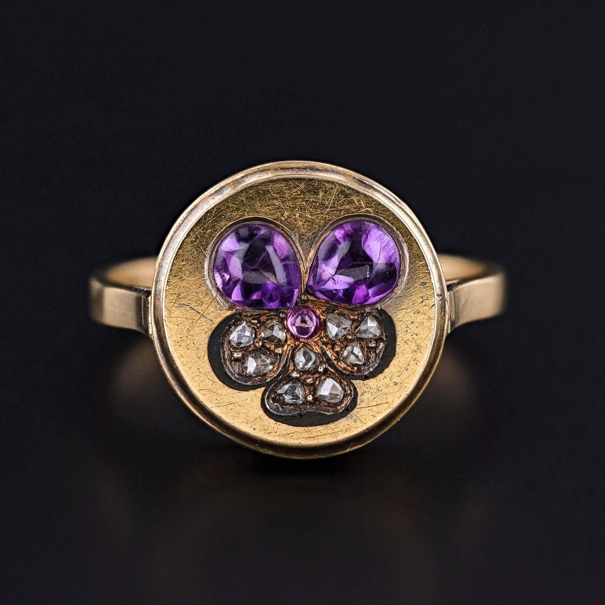 Antique Pansy Ring of 18k Gold - Trademark Antiques