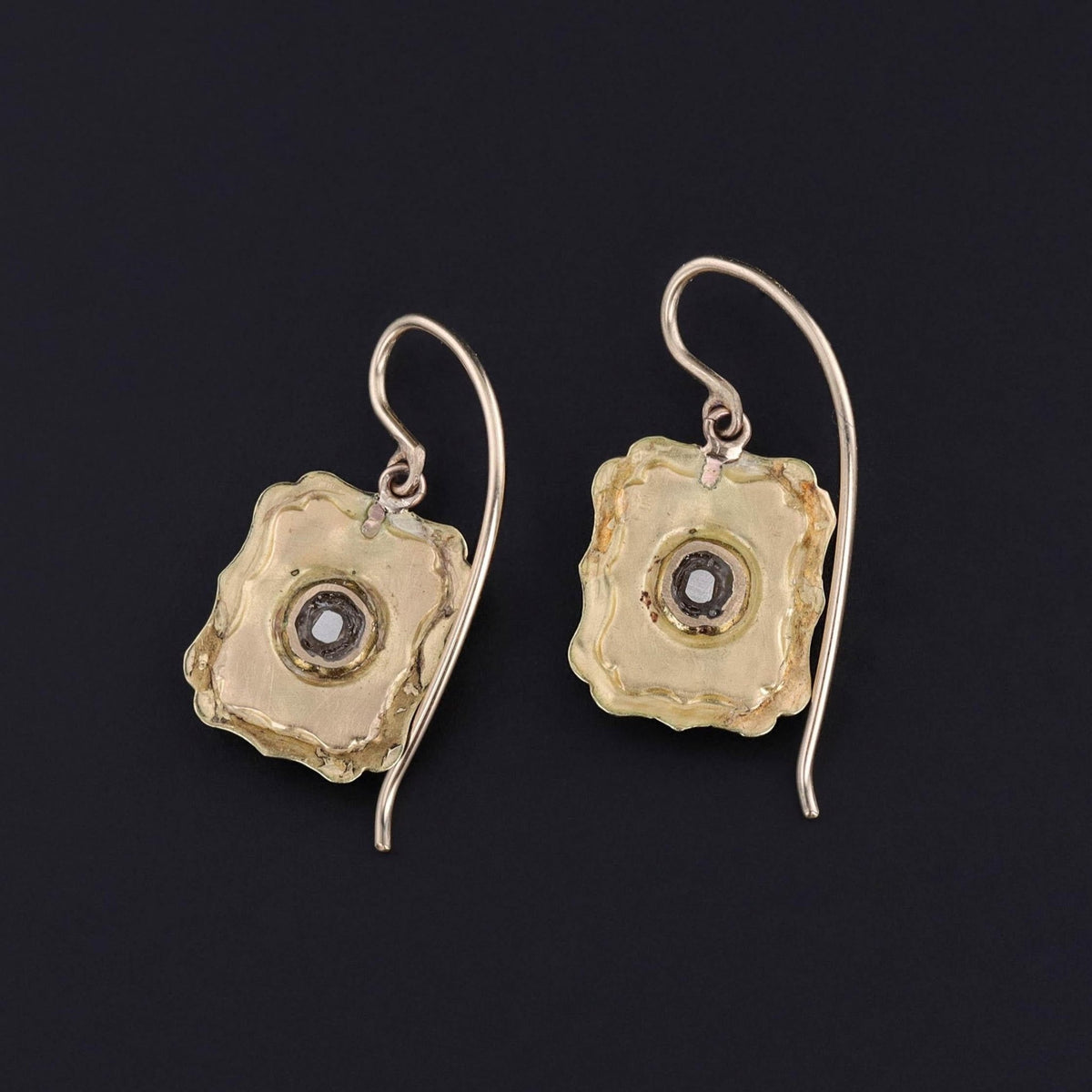 Antique Paste and Enamel Earrings of 14k and 18k Gold - Trademark Antiques