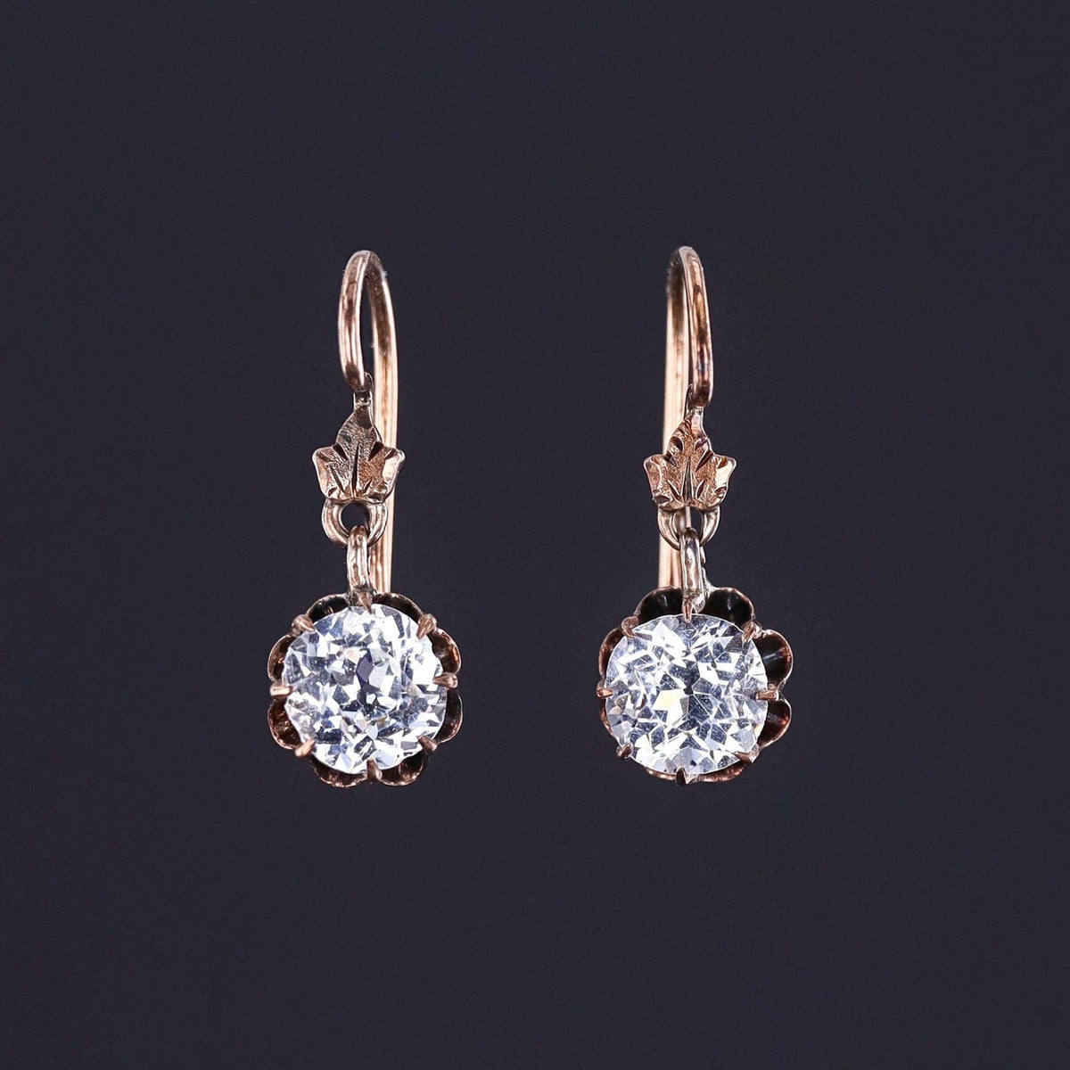 Antique Paste Earrings of 10k Gold - Trademark Antiques