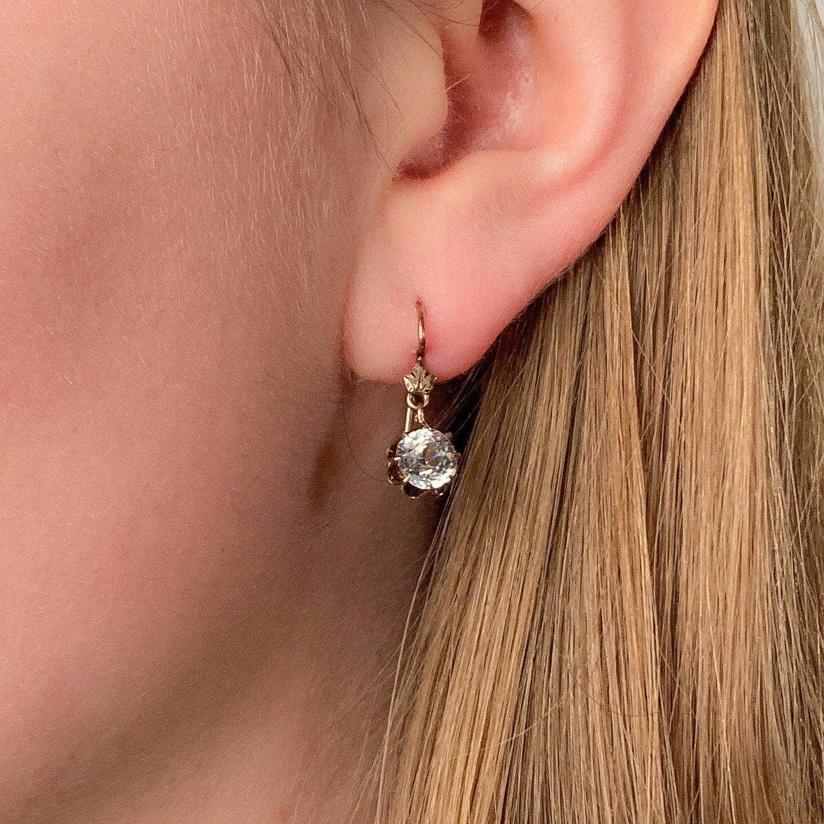 Antique Paste Earrings of 10k Gold - Trademark Antiques