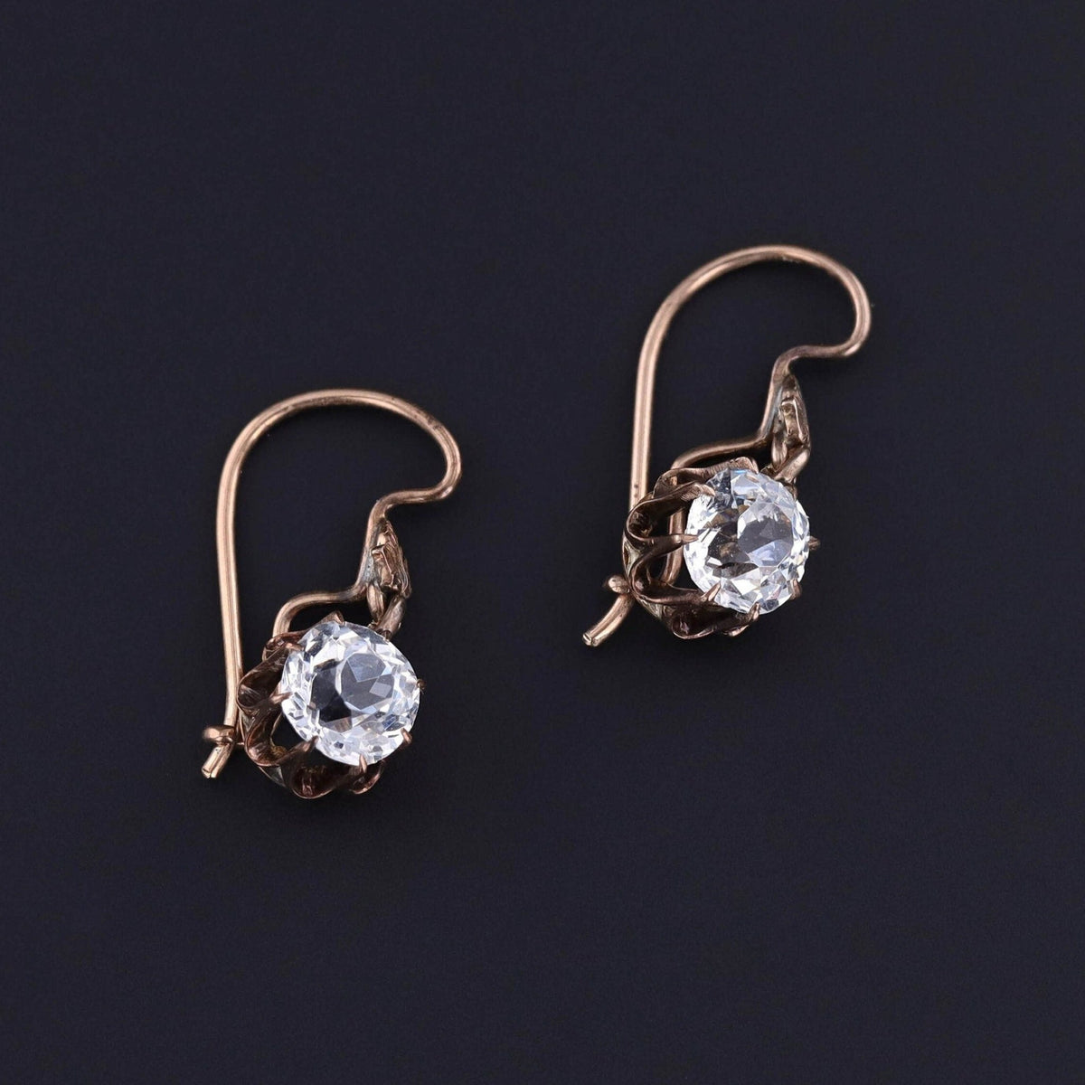 Antique Paste Earrings of 10k Gold - Trademark Antiques