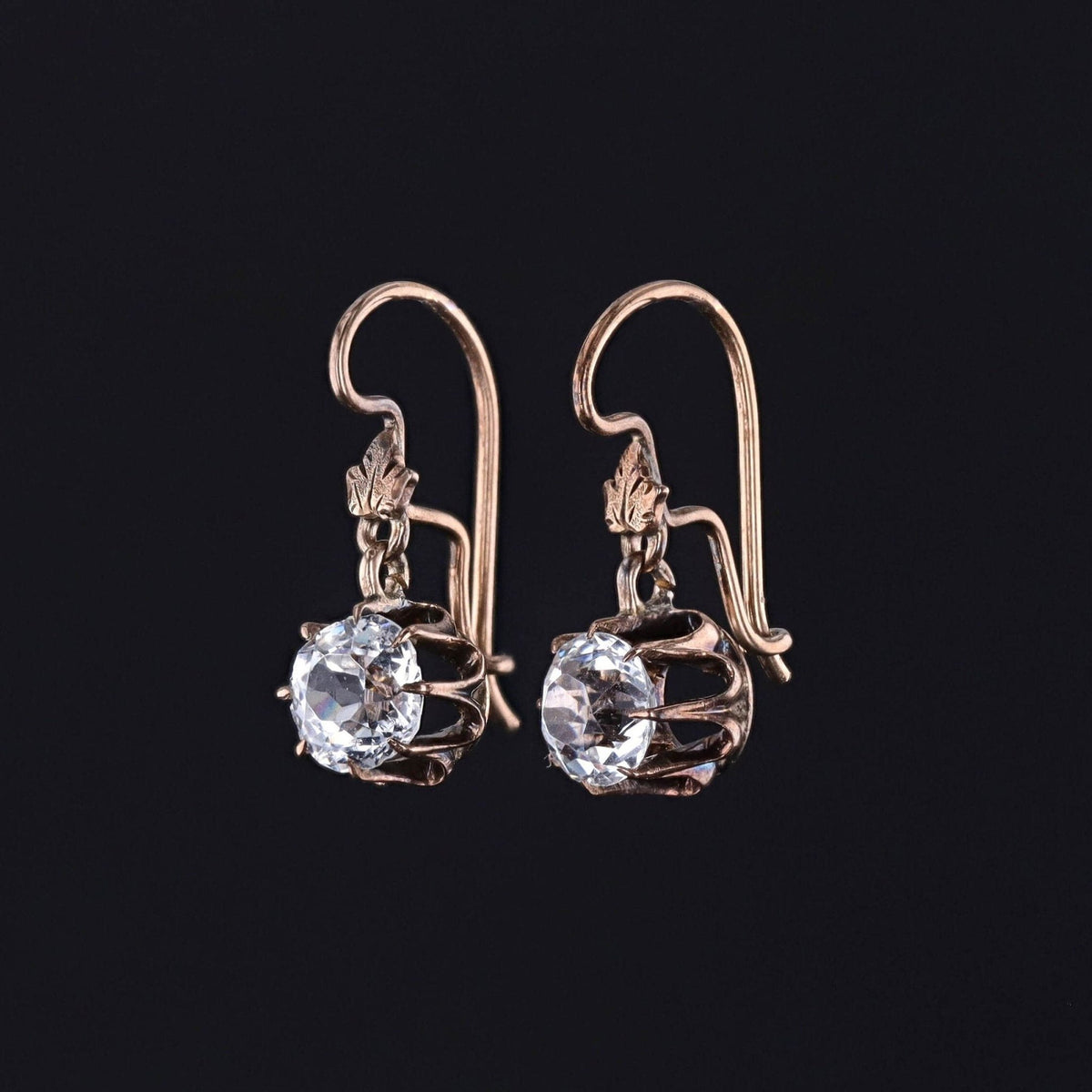 Antique Paste Earrings of 10k Gold - Trademark Antiques