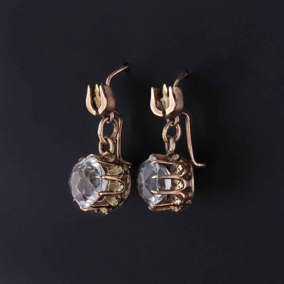Antique Paste Earrings of 14k Gold - Trademark Antiques