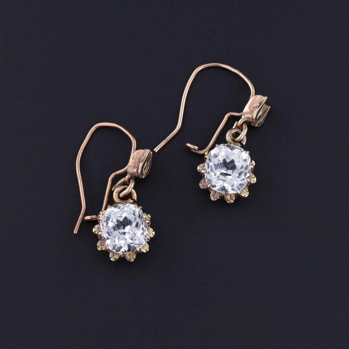 Antique Paste Earrings of 14k Gold - Trademark Antiques