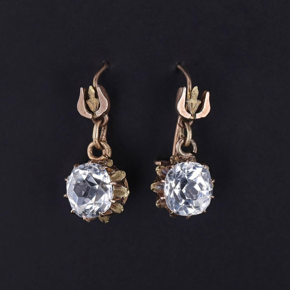 Antique Paste Earrings of 14k Gold - Trademark Antiques