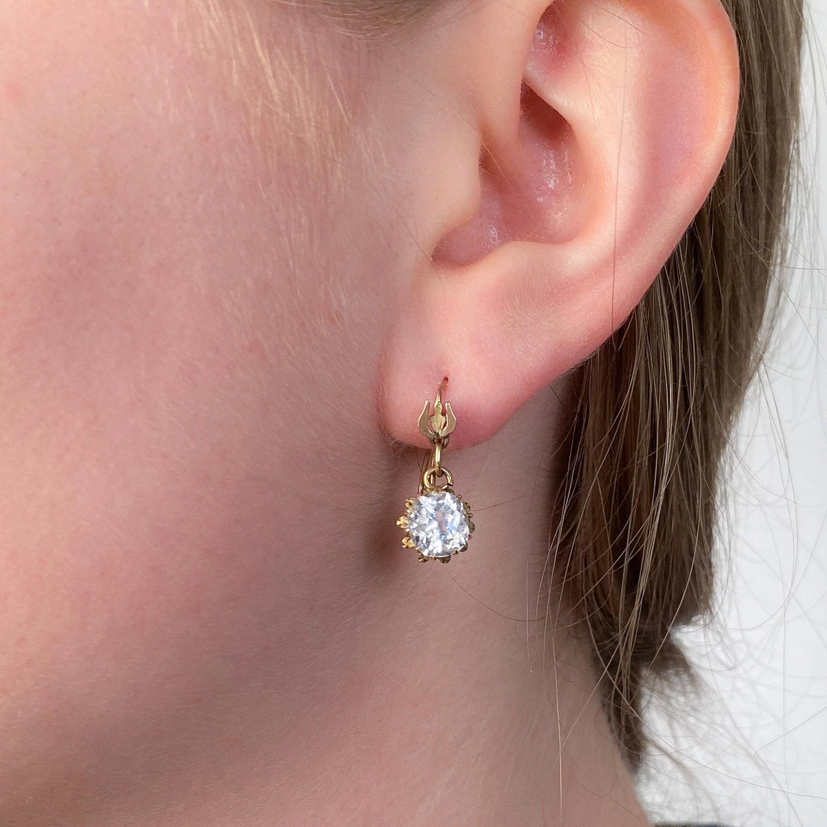 Antique Paste Earrings of 14k Gold - Trademark Antiques