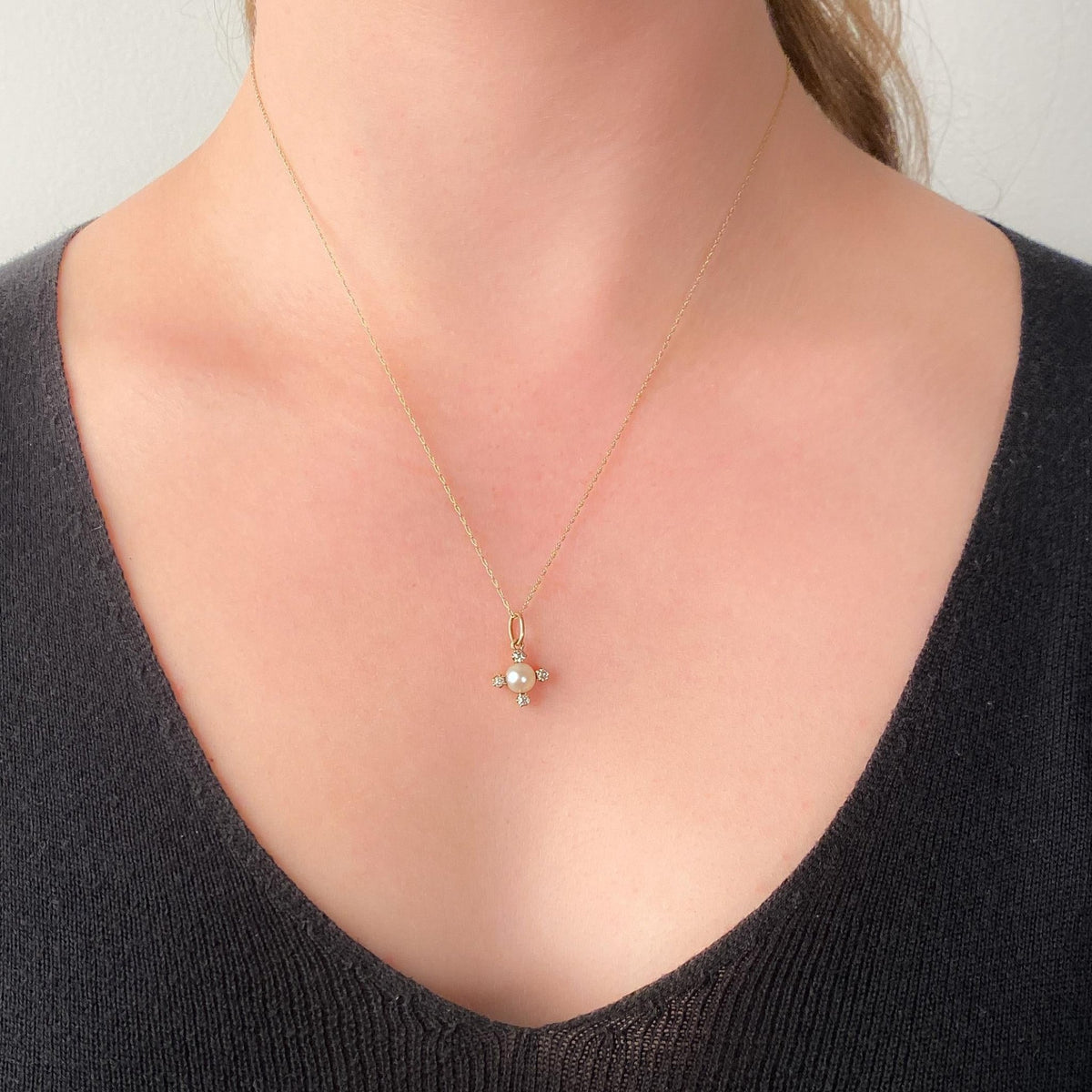 Antique Pearl and Diamond Charm of 18k Gold - Trademark Antiques