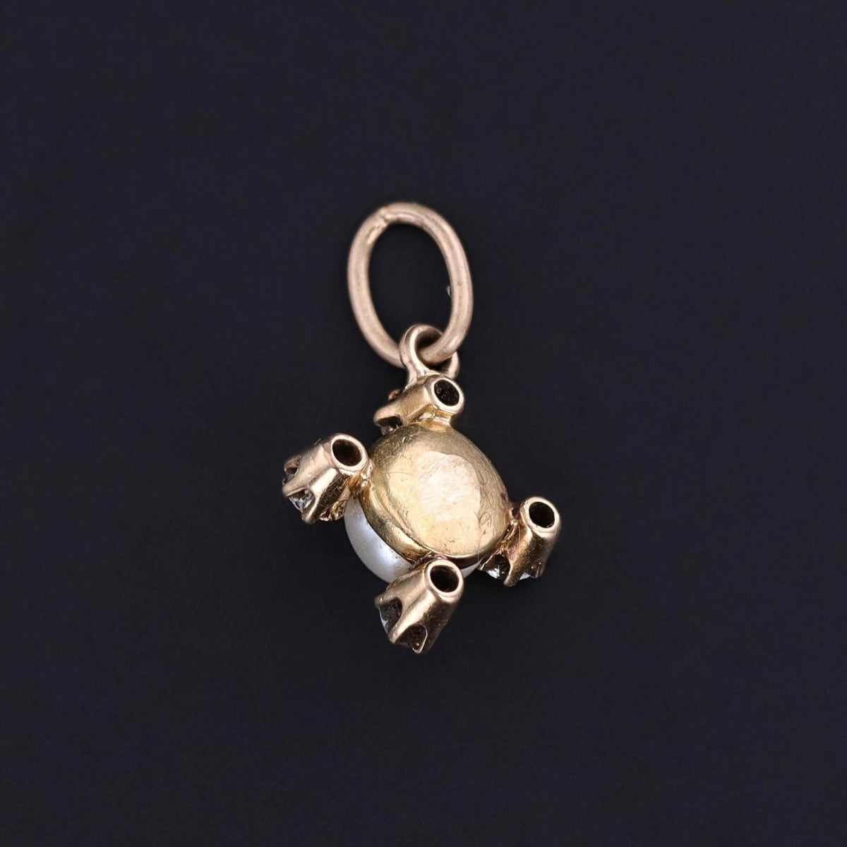 Antique Pearl and Diamond Charm of 18k Gold - Trademark Antiques