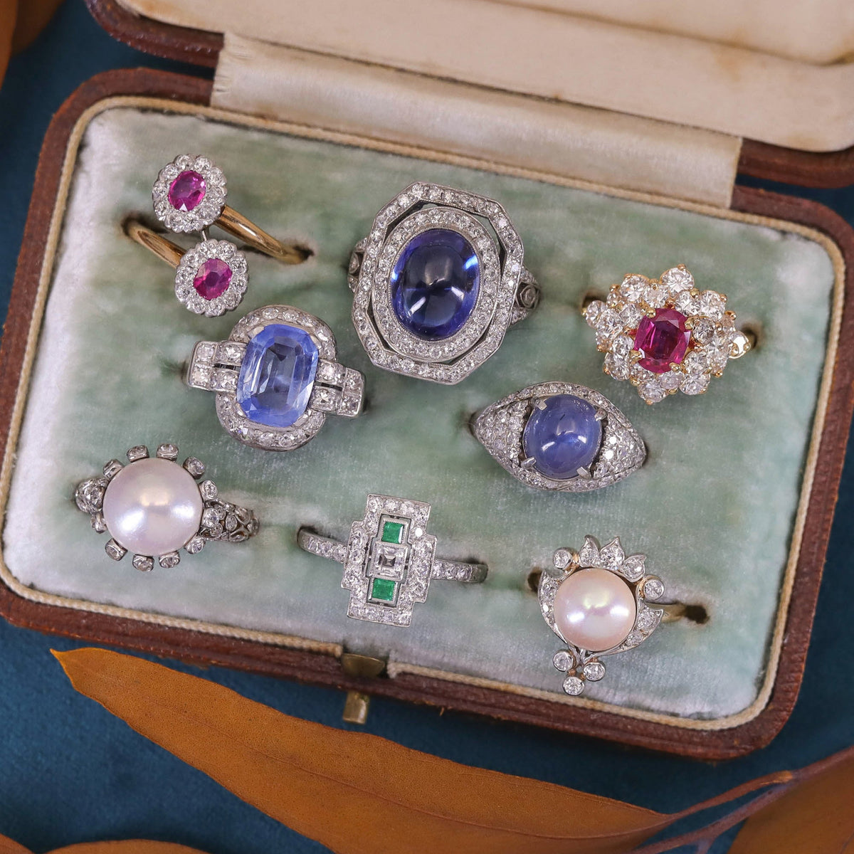 Antique Pearl and Diamond Ring of Gold and Platinum - Trademark Antiques