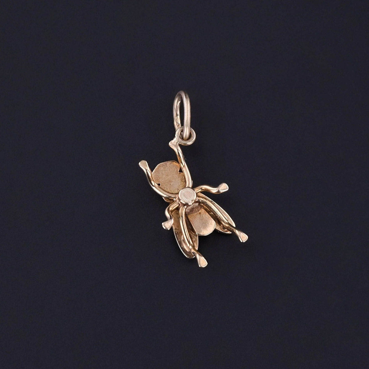 Antique Pearl and Garnet Fly Charm of 14k Gold - Trademark Antiques