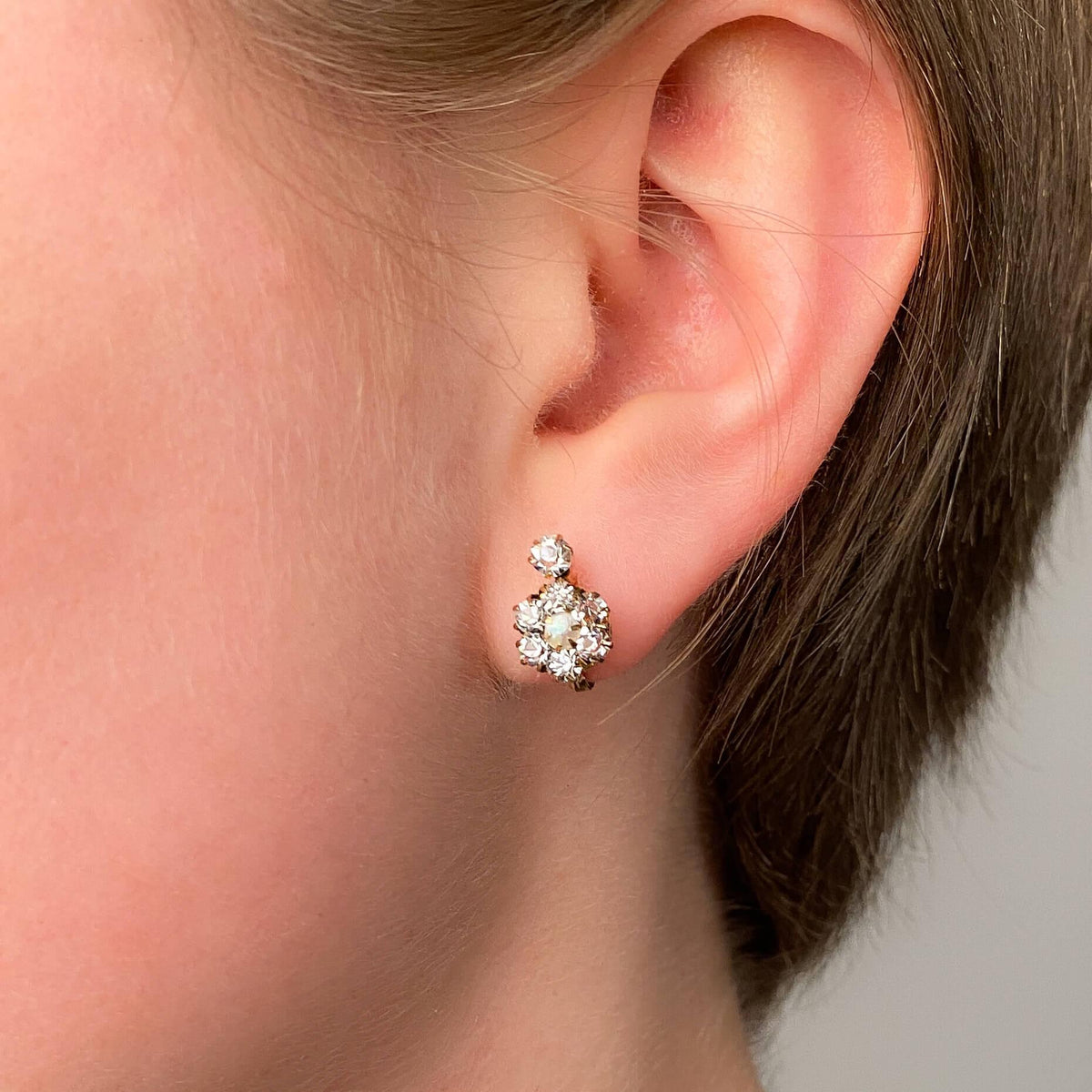 Antique Pearl and Paste Earrings of 12k Gold - Trademark Antiques