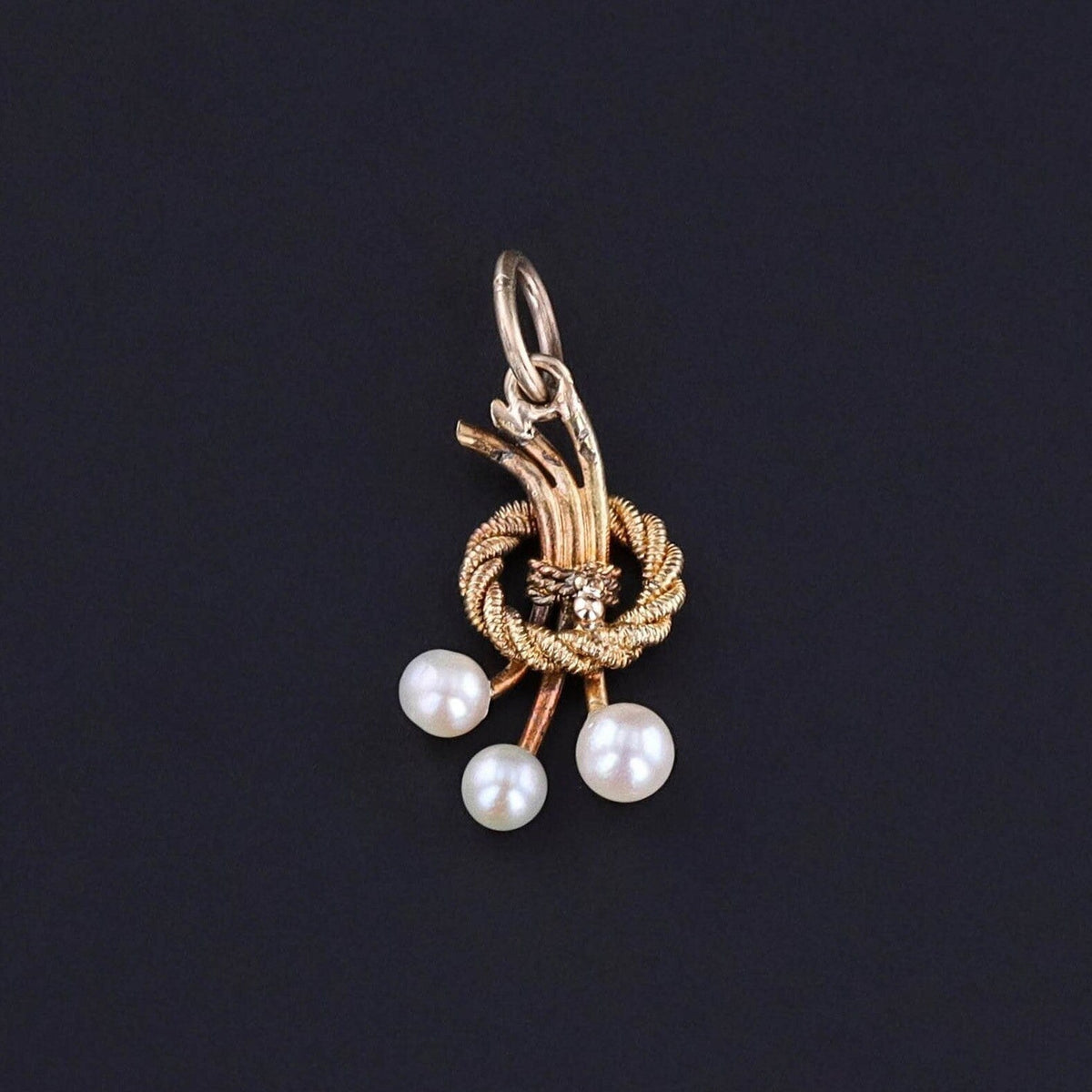 Antique Pearl Charm of 14k Gold - Trademark Antiques