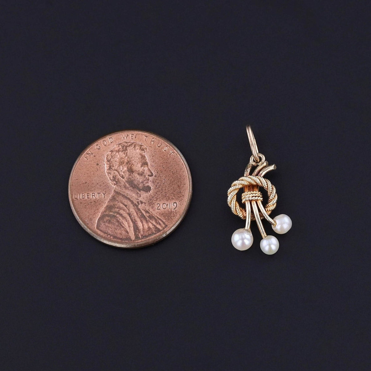 Antique Pearl Charm of 14k Gold - Trademark Antiques