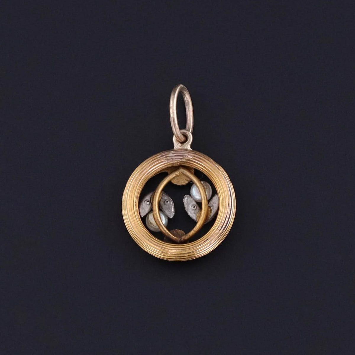 Antique Pearl Charm of 18k Gold - Trademark Antiques