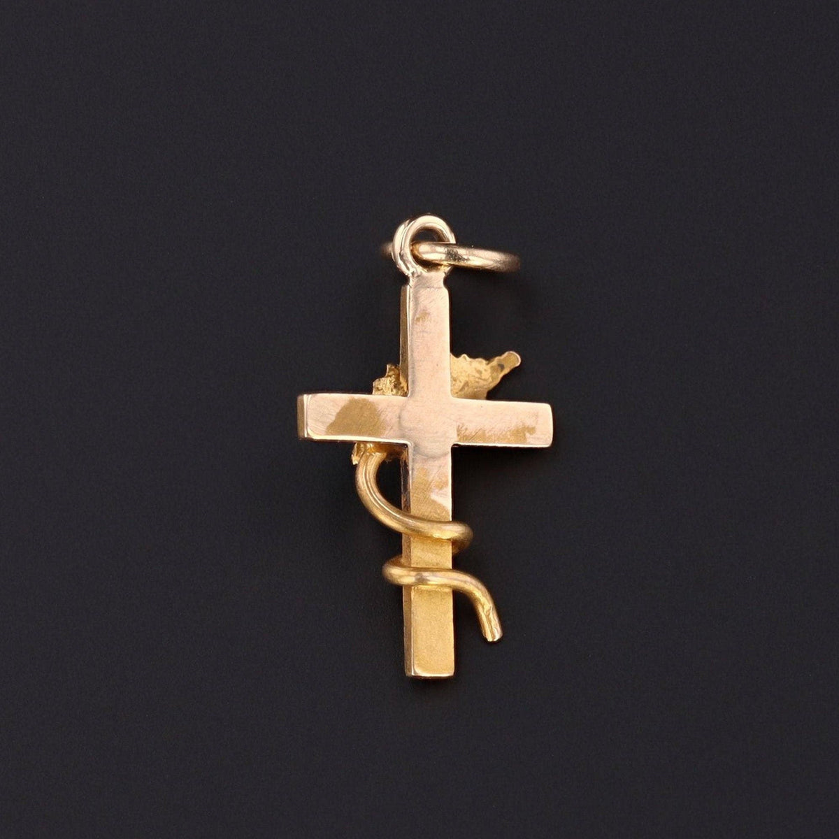 Antique Pearl Cross Conversion Pendant of 10k Gold - Trademark Antiques