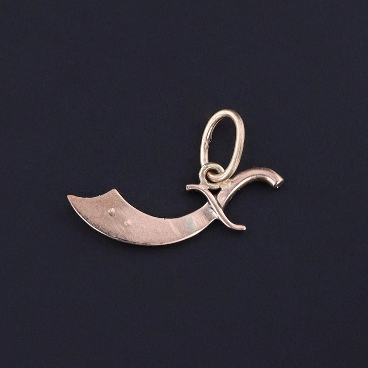 Antique Pearl Dadao Sword Charm of 10k Gold - Trademark Antiques