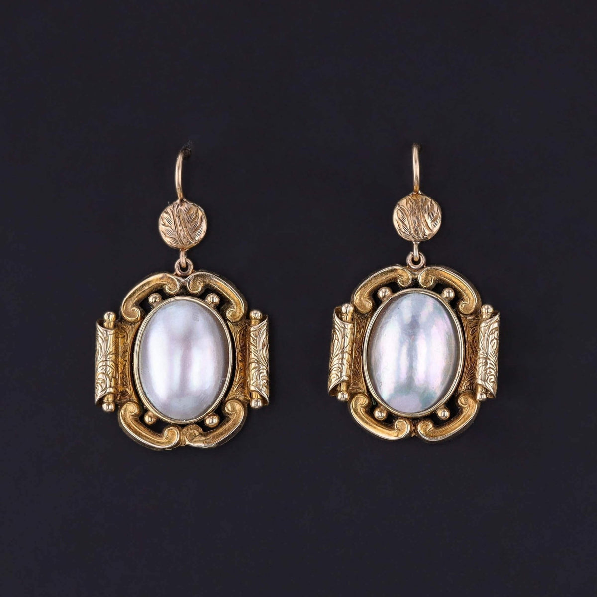 Antique Pearl Earrings of 12k Gold - Trademark Antiques