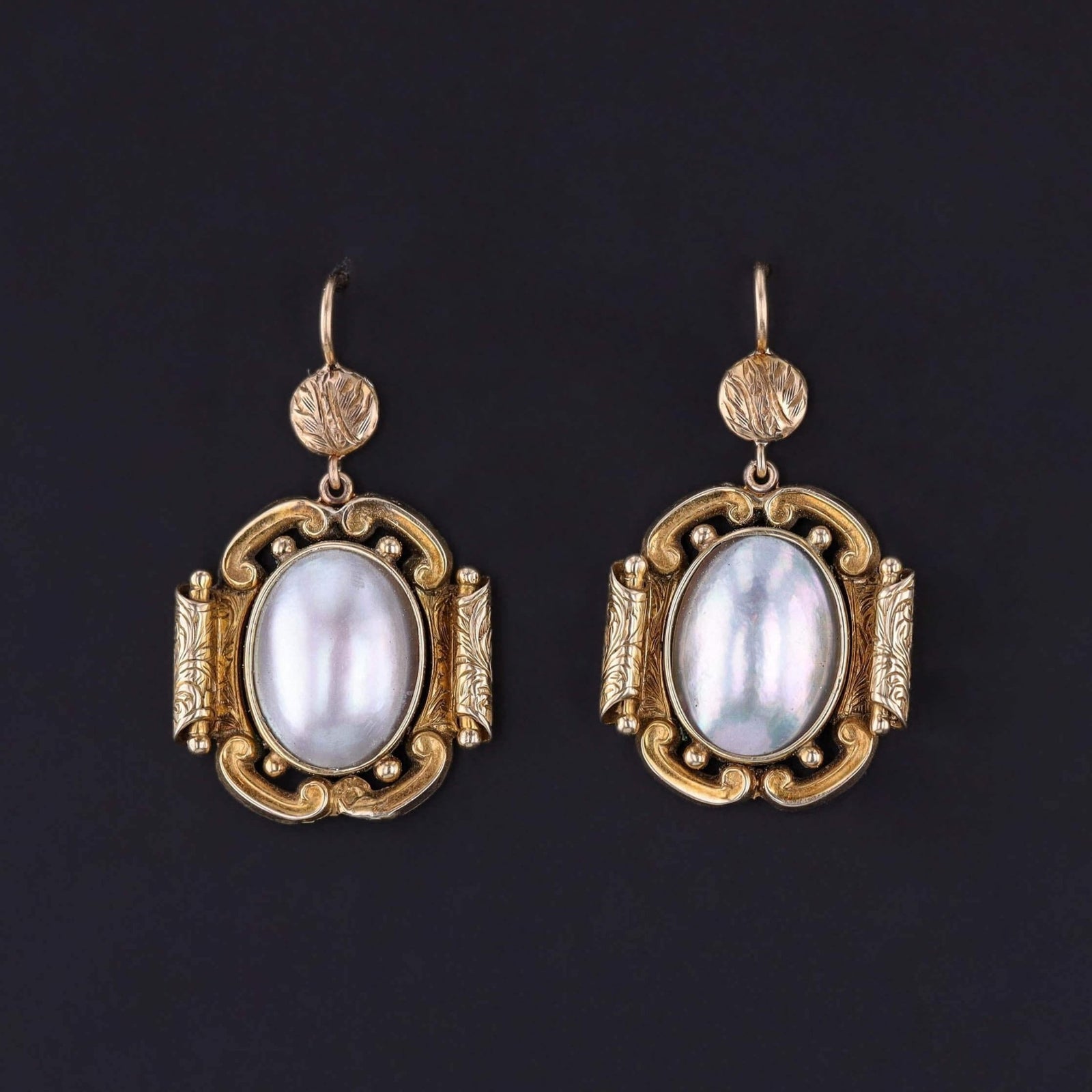 Antique Pearl Earrings of 12k Gold - Trademark Antiques