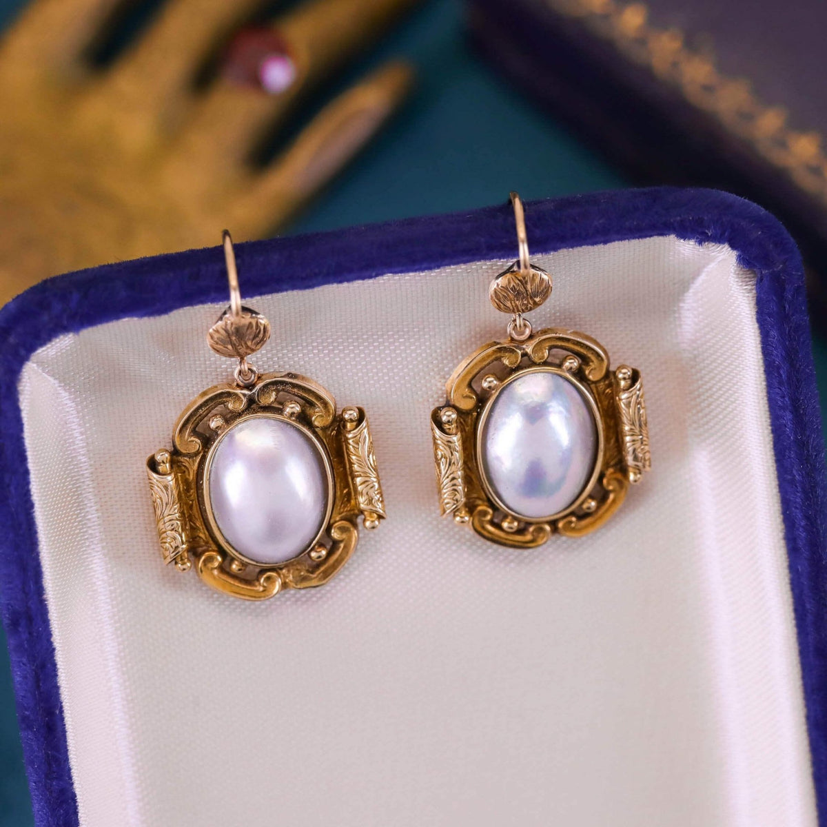 Antique Pearl Earrings of 12k Gold - Trademark Antiques