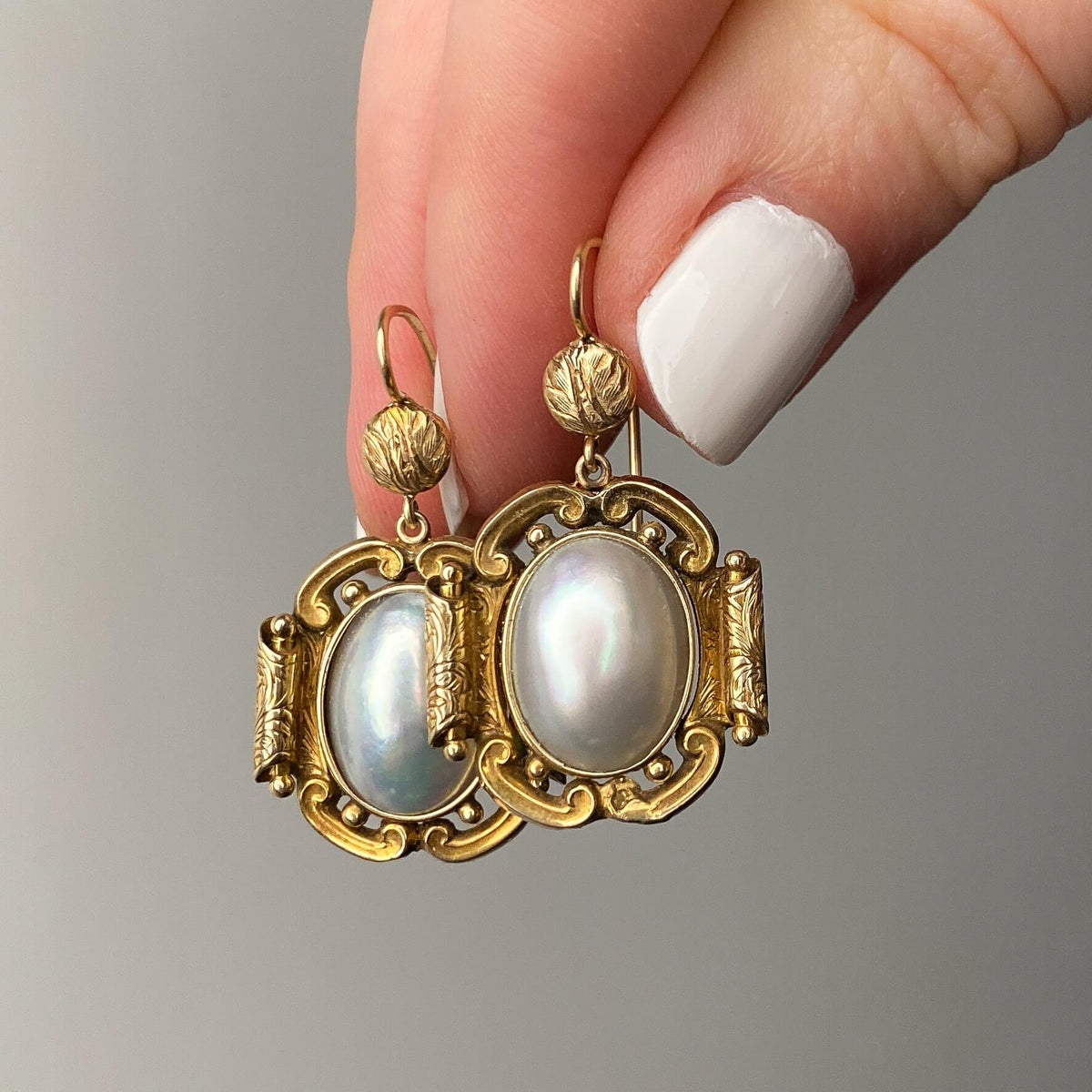 Antique Pearl Earrings of 12k Gold - Trademark Antiques