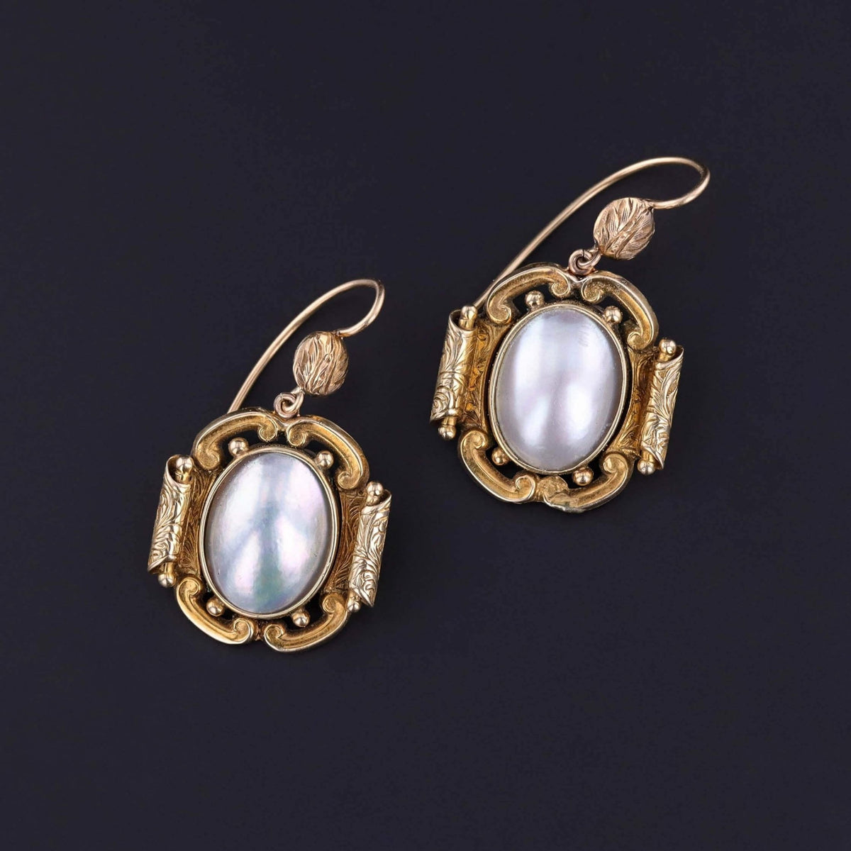 Antique Pearl Earrings of 12k Gold - Trademark Antiques