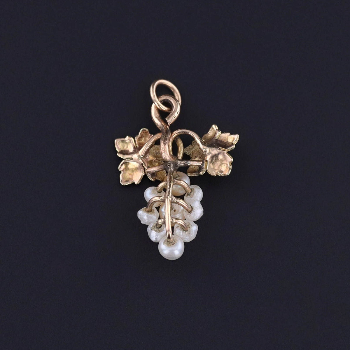 Antique Pearl Grape Charm of 10k Gold - Trademark Antiques