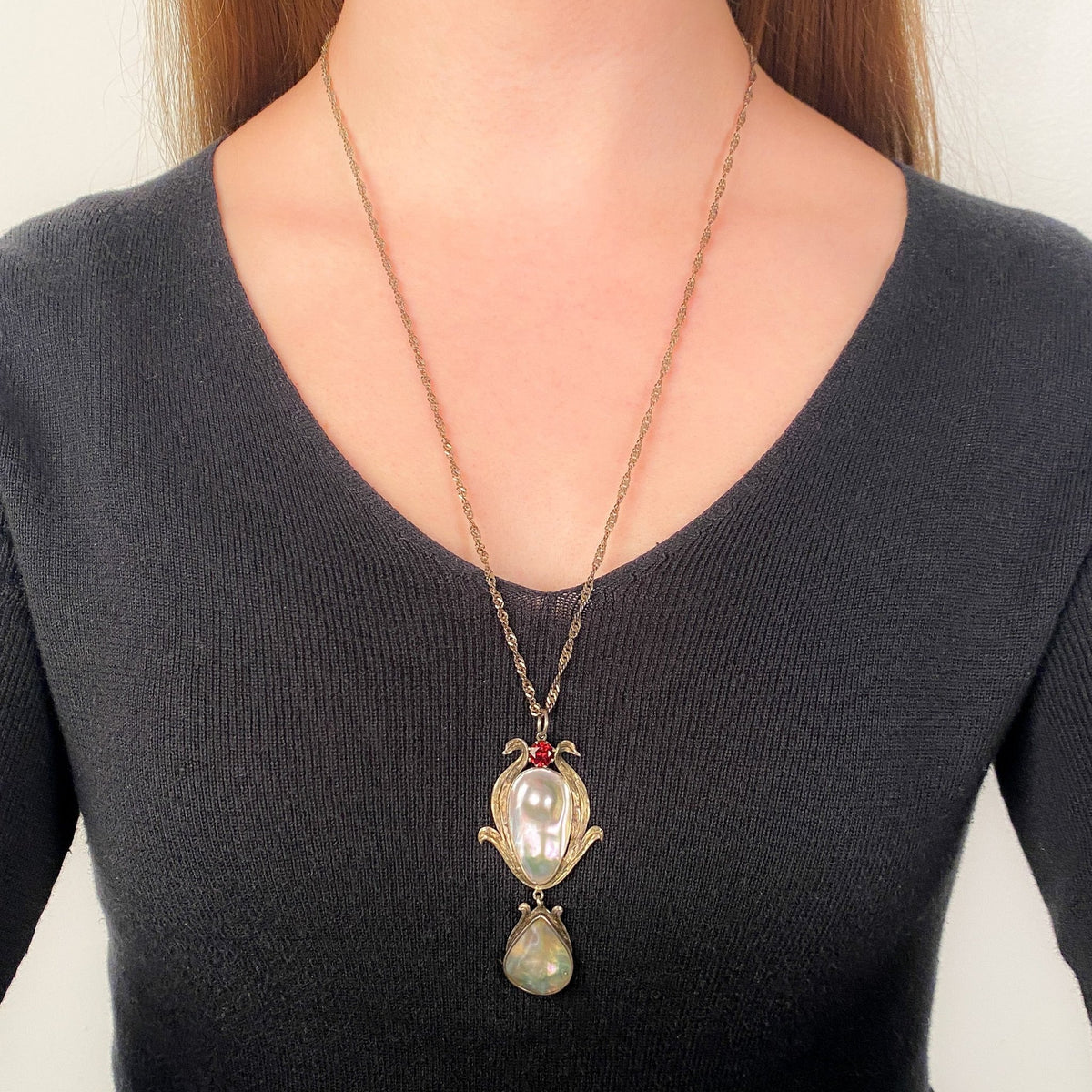 Antique Pearl Pendant of Silver - Trademark Antiques