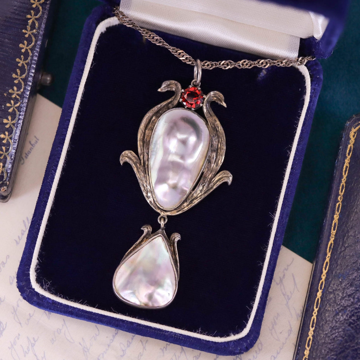 Antique Pearl Pendant of Silver - Trademark Antiques