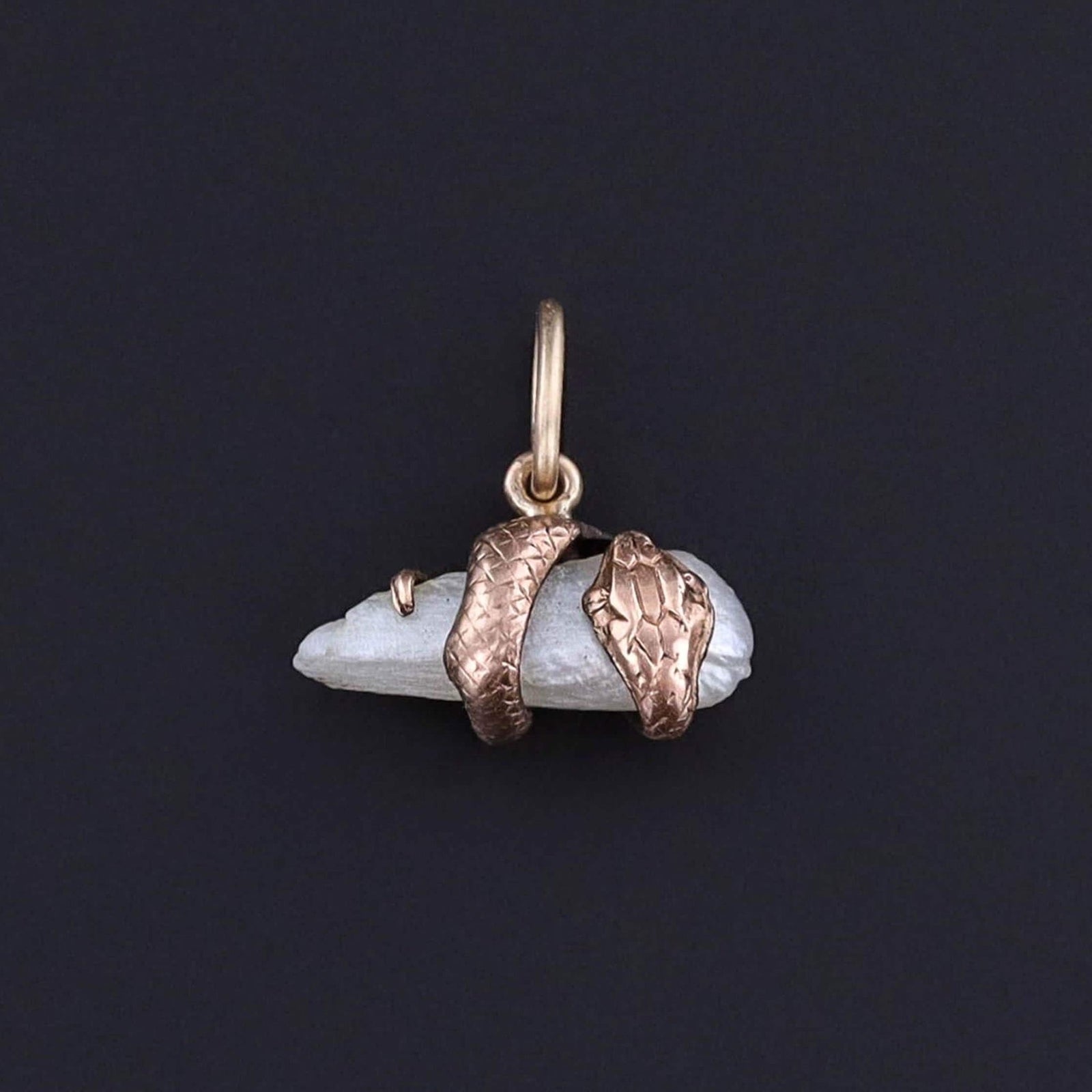 Antique Pearl Snake Charm - Trademark Antiques
