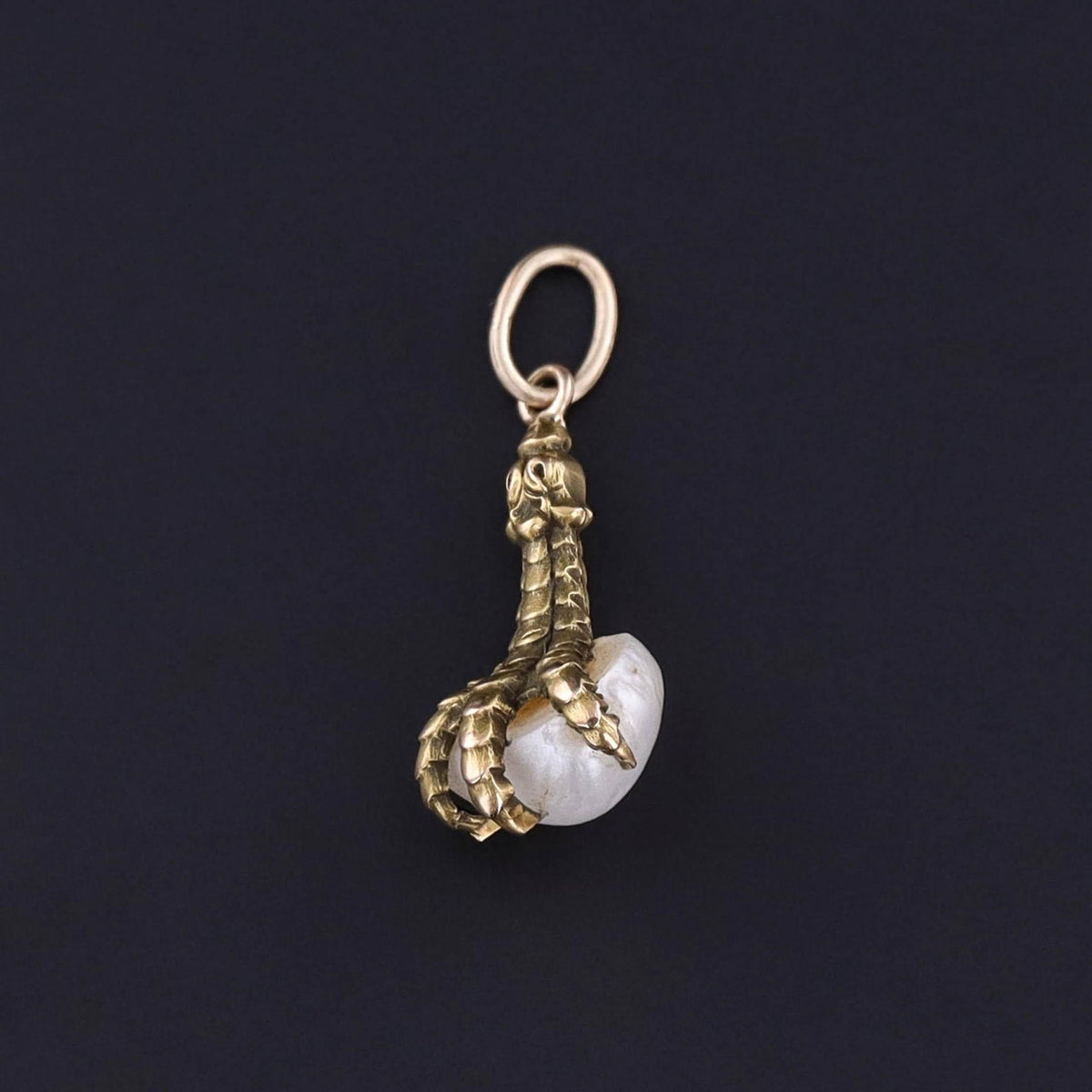 Antique Pearl Talon Charm of 10k Gold - Trademark Antiques
