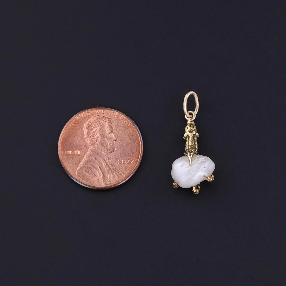 Antique Pearl Talon Charm of 10k Gold - Trademark Antiques