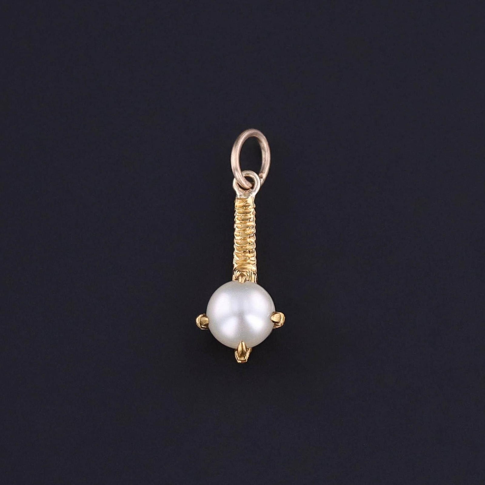 Antique Pearl Talon Charm of 14k Gold - Trademark Antiques