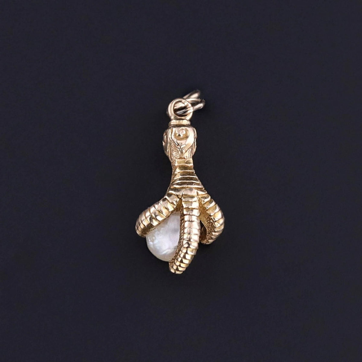 Antique Pearl Talon Charm of 14k Gold - Trademark Antiques