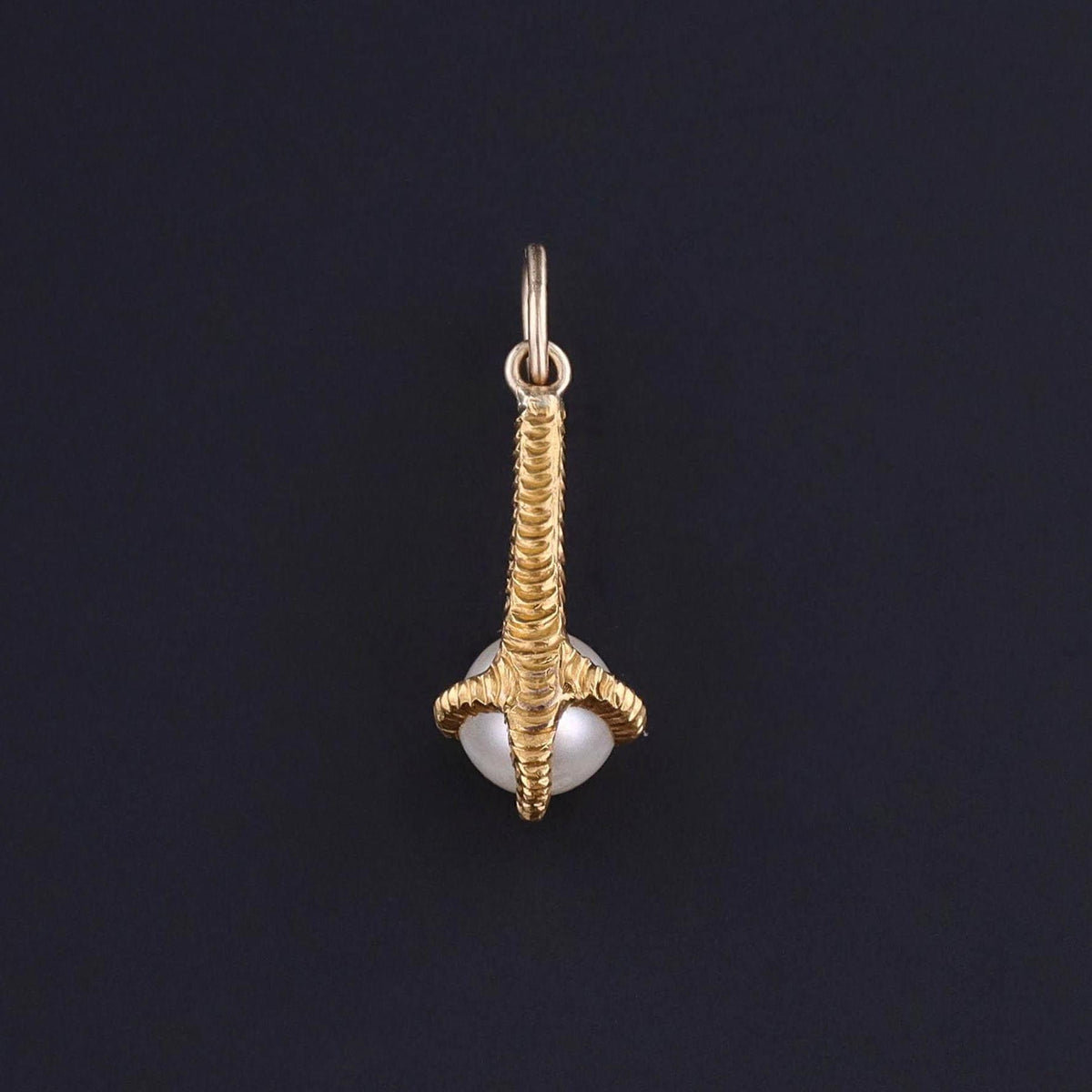 Antique Pearl Talon Charm of 14k Gold - Trademark Antiques