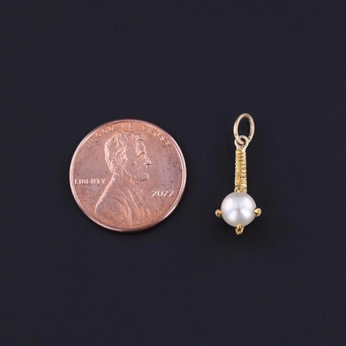 Antique Pearl Talon Charm of 14k Gold - Trademark Antiques