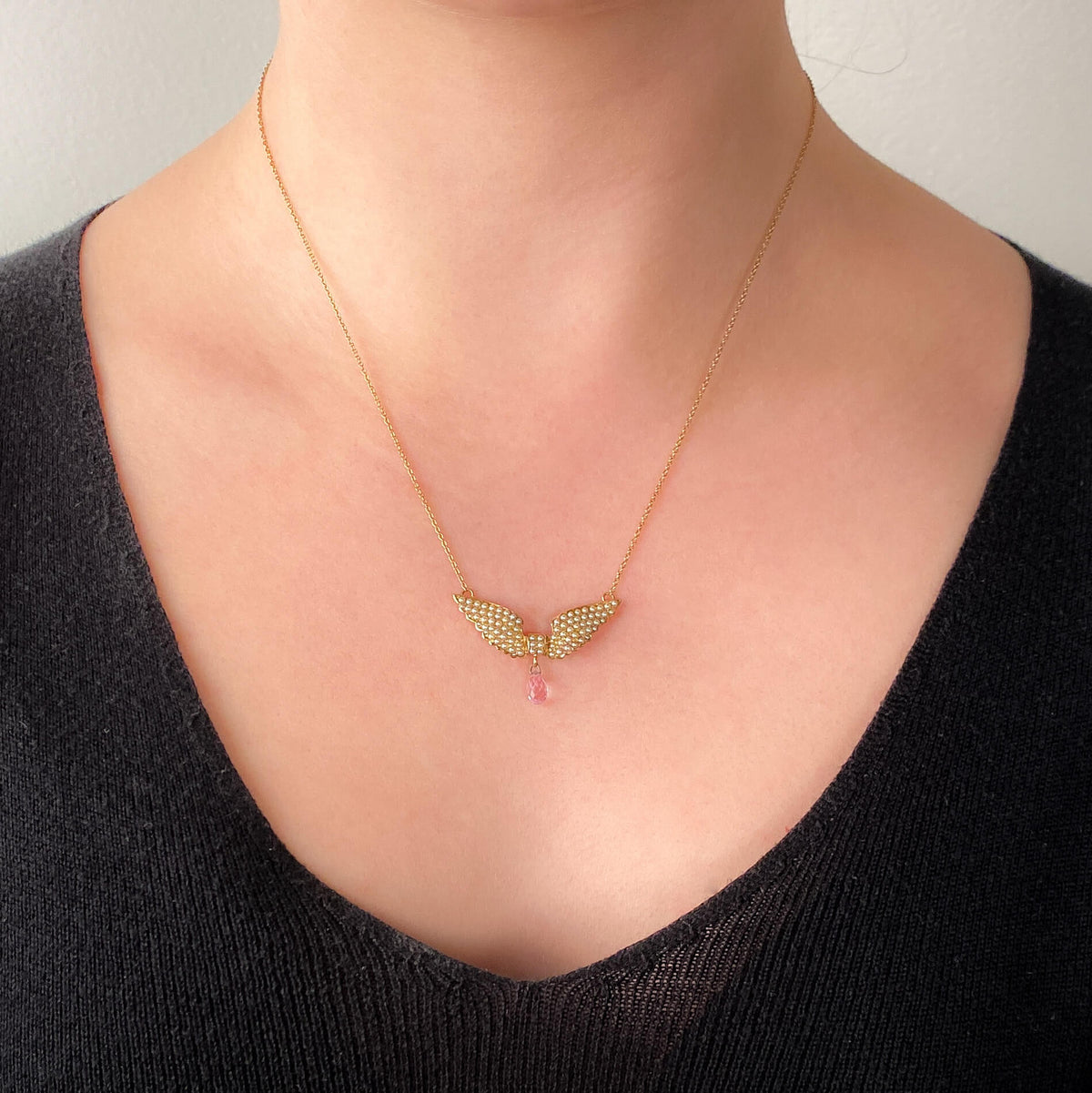 Antique Pearl Wings Conversion Necklace of 14k Gold - Trademark Antiques