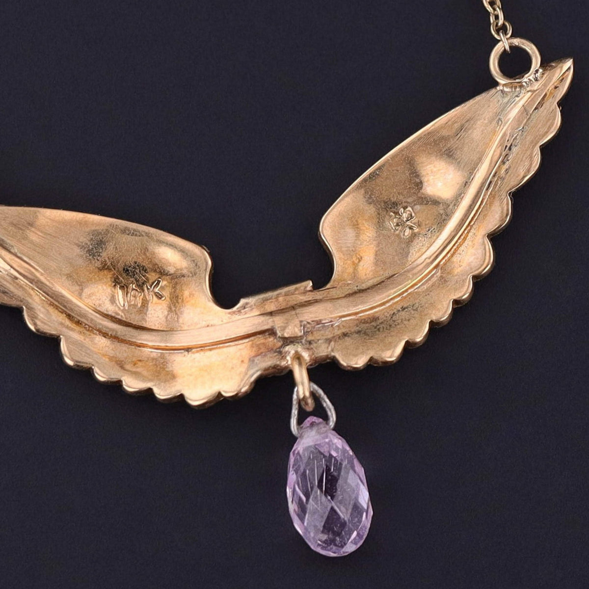 Antique Pearl Wings Conversion Necklace of 14k Gold - Trademark Antiques