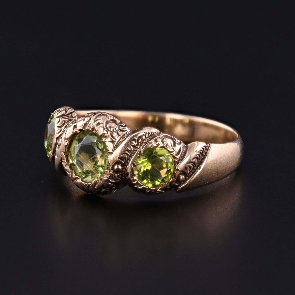 Antique Peridot Ring of 10k Gold - Trademark Antiques