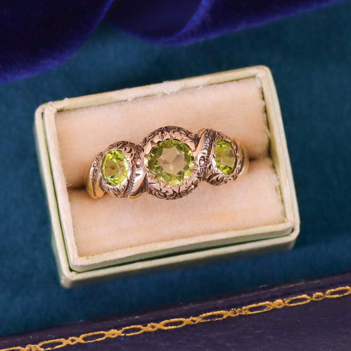 Antique Peridot Ring of 10k Gold - Trademark Antiques