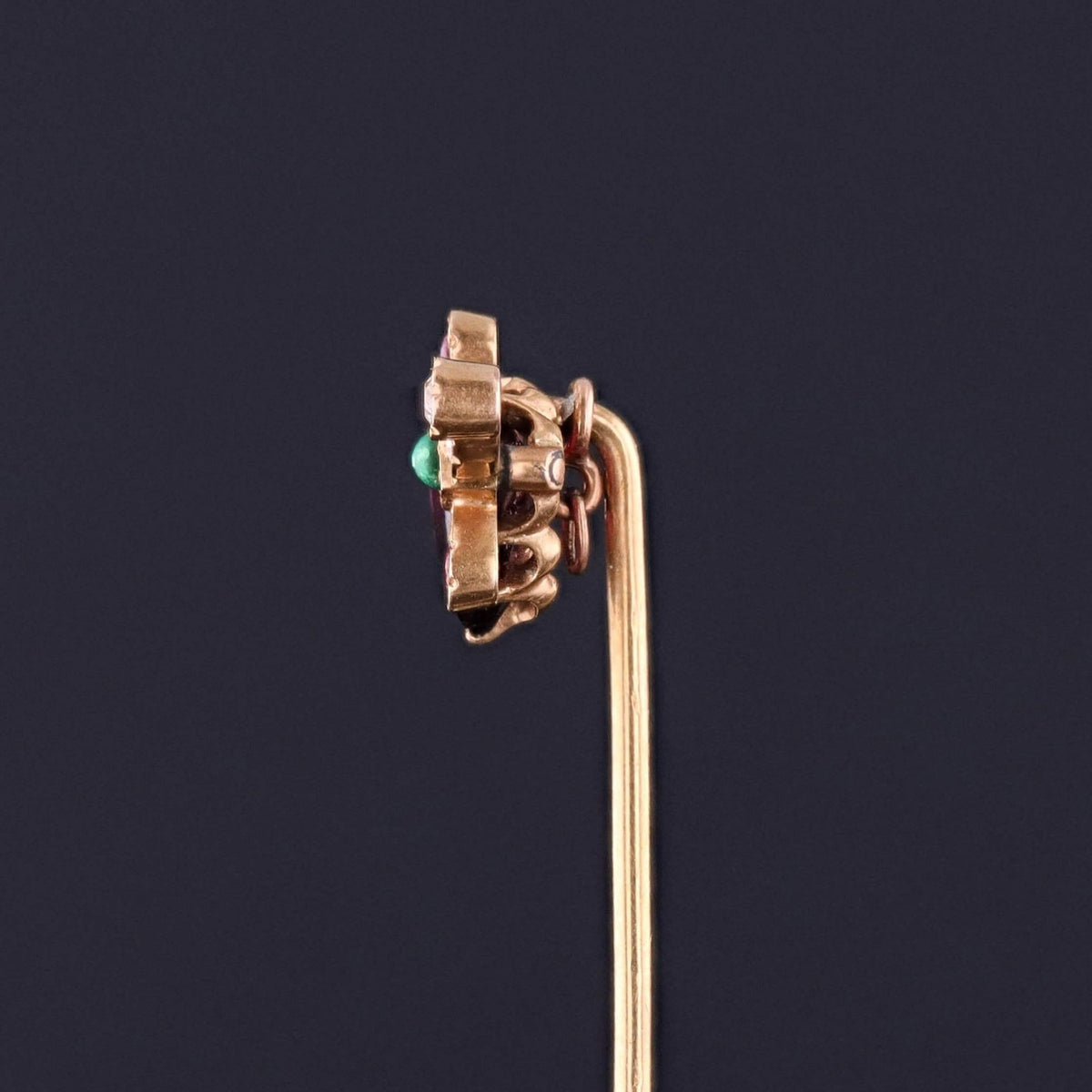 Antique Pierced Heart Stickpin of 14k and 15k Gold - Trademark Antiques