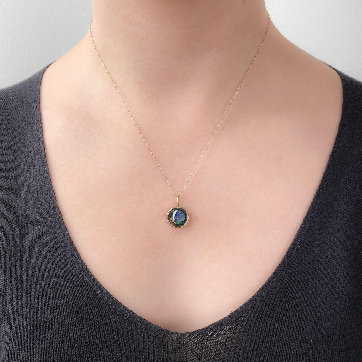 Antique Pietra Dura Butterfly Charm of 18k Gold - Trademark Antiques