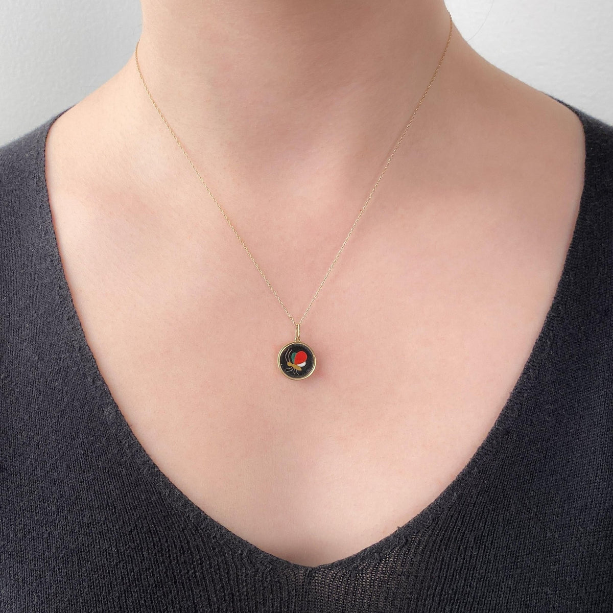 Antique Pietra Dura Butterfly Charm of 18k Gold - Trademark Antiques