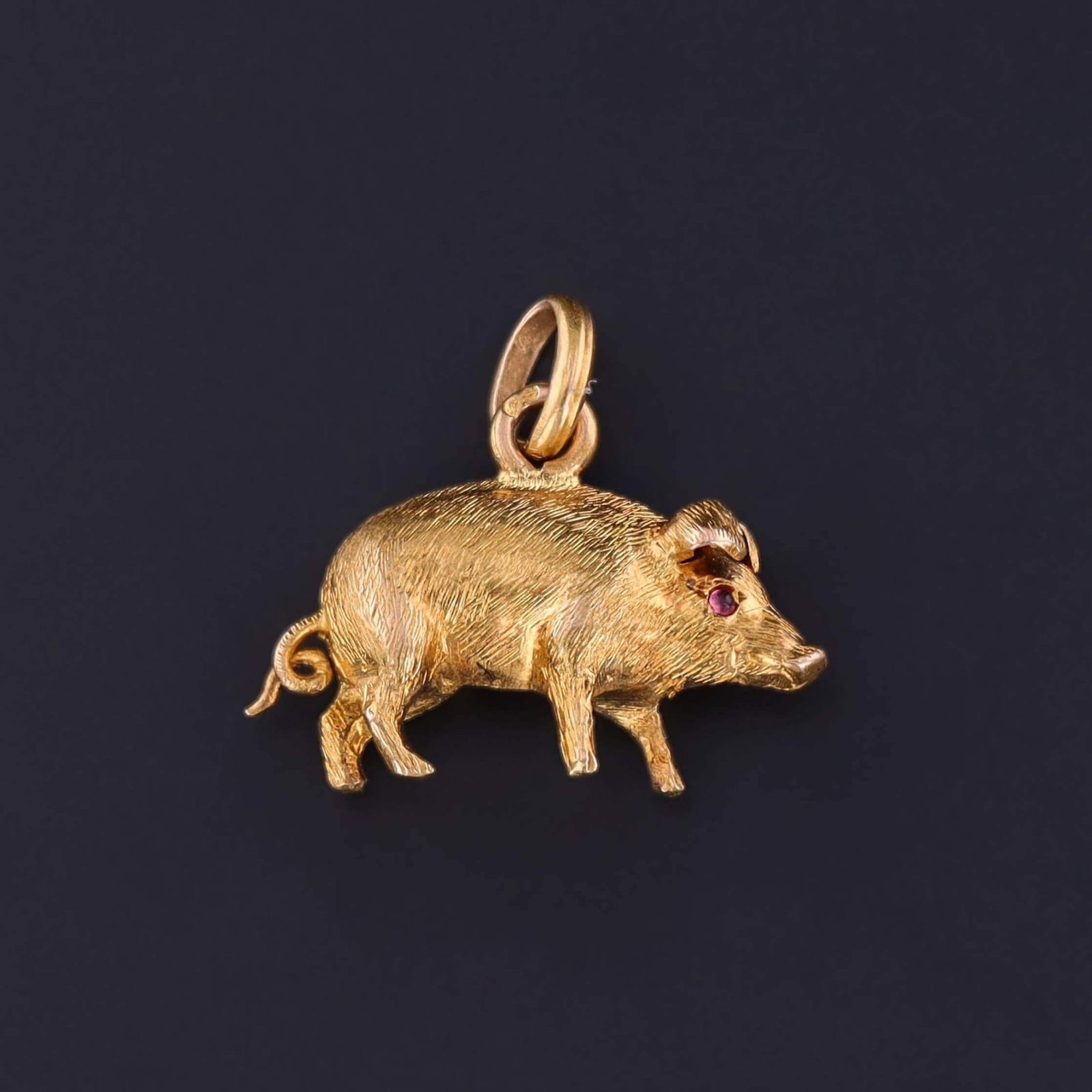 Antique Pig Charm of 18k Gold - Trademark Antiques