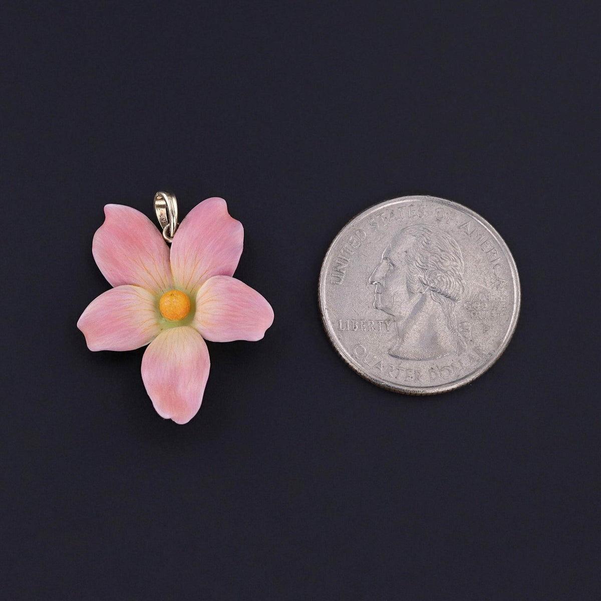 Antique Pink Enamel Violet of 14k Gold - Trademark Antiques